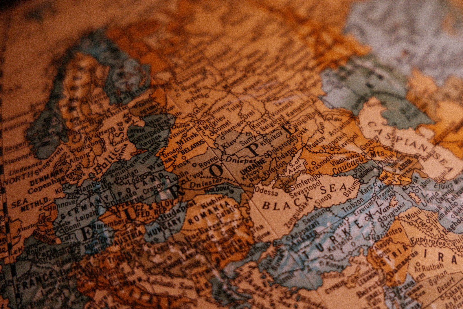 ウクライナに焦点を当てた古い地図